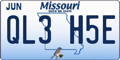 MO license plate QL3H5E