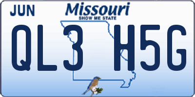 MO license plate QL3H5G
