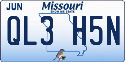 MO license plate QL3H5N
