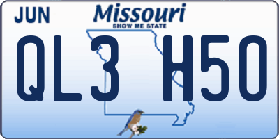 MO license plate QL3H5O