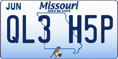MO license plate QL3H5P