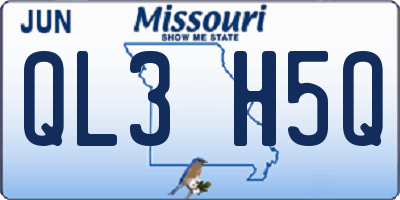MO license plate QL3H5Q
