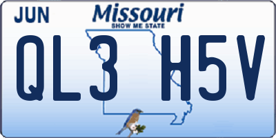MO license plate QL3H5V