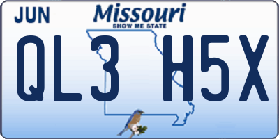 MO license plate QL3H5X