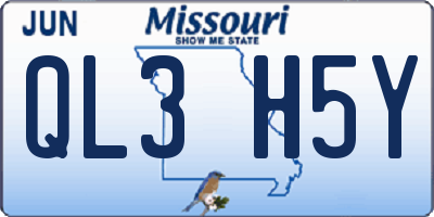 MO license plate QL3H5Y