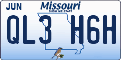 MO license plate QL3H6H