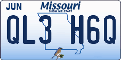 MO license plate QL3H6Q