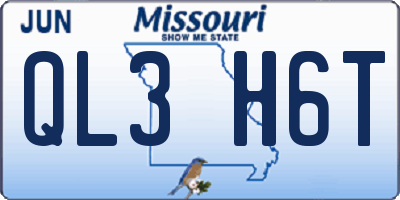 MO license plate QL3H6T