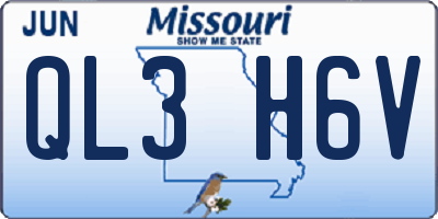 MO license plate QL3H6V