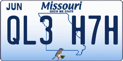 MO license plate QL3H7H