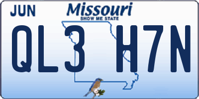 MO license plate QL3H7N