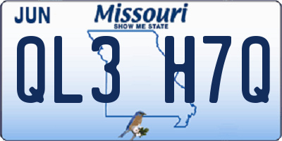 MO license plate QL3H7Q