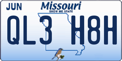 MO license plate QL3H8H