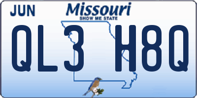 MO license plate QL3H8Q