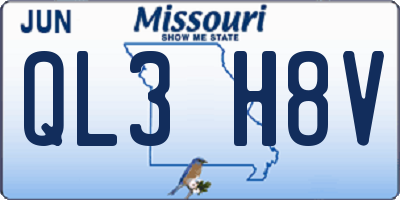 MO license plate QL3H8V