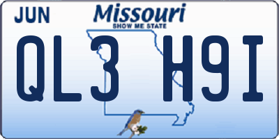 MO license plate QL3H9I