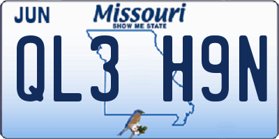 MO license plate QL3H9N