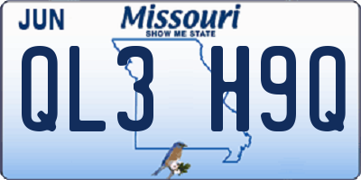 MO license plate QL3H9Q
