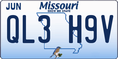 MO license plate QL3H9V