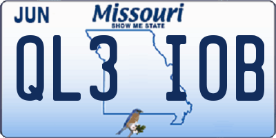 MO license plate QL3I0B
