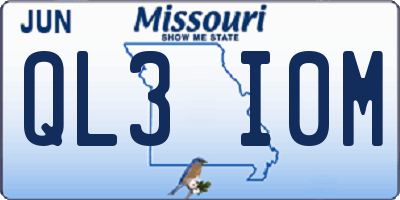 MO license plate QL3I0M