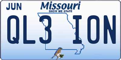MO license plate QL3I0N
