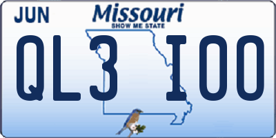 MO license plate QL3I0O
