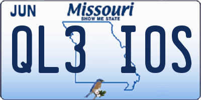 MO license plate QL3I0S