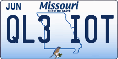 MO license plate QL3I0T