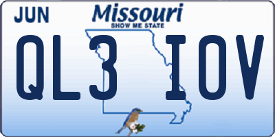 MO license plate QL3I0V