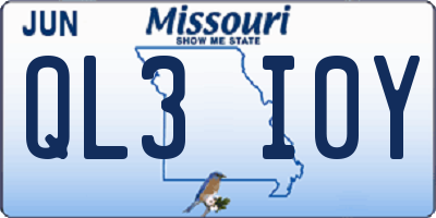 MO license plate QL3I0Y