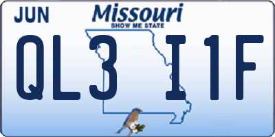 MO license plate QL3I1F
