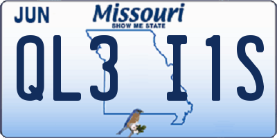 MO license plate QL3I1S