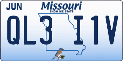 MO license plate QL3I1V