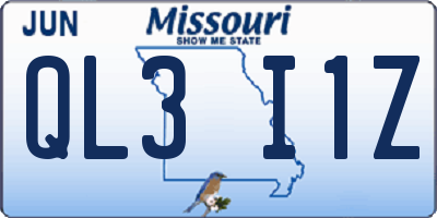 MO license plate QL3I1Z