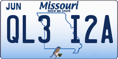 MO license plate QL3I2A