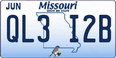 MO license plate QL3I2B