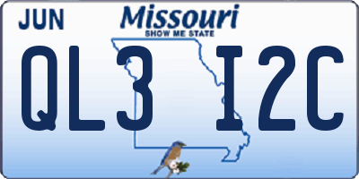 MO license plate QL3I2C