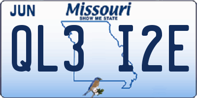 MO license plate QL3I2E