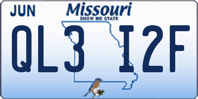 MO license plate QL3I2F
