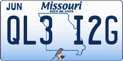 MO license plate QL3I2G
