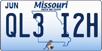 MO license plate QL3I2H