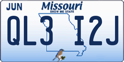 MO license plate QL3I2J