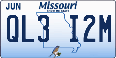 MO license plate QL3I2M
