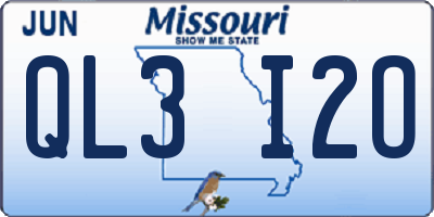 MO license plate QL3I2O