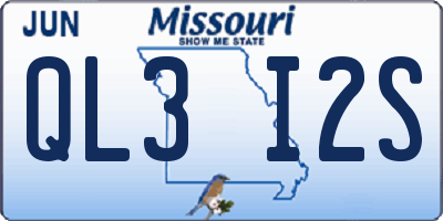 MO license plate QL3I2S