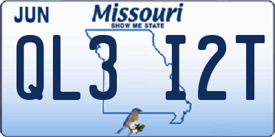 MO license plate QL3I2T