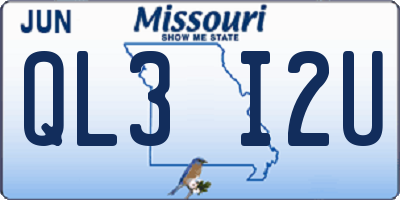 MO license plate QL3I2U