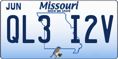 MO license plate QL3I2V