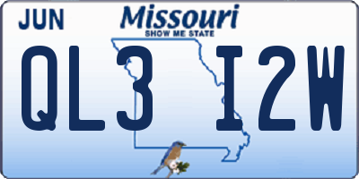 MO license plate QL3I2W